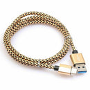 Golden USB-C 3.1 Type C Male to 3.0 Type A Male Data Charge Fast Charging C