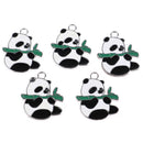 5pcs DIY Cute Panda Enamel Charms Pendants Make Jewlery AccessoryOZ