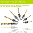 7PCS Countersink Drill Bit, Titanium Plating Drill Bit Set Wood Drill Set W
