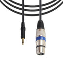 3Pin XLR Female Jack to 3.5mm Male 1/8 TRS Stereo Microphone Mic Audio Cable1.5M