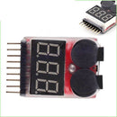 1S-8S Buzzer RC Lipo Battery Low Voltage Tester LED Alarm Indicator Checker F8X4