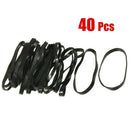40 Pieces Black Elastic Rubber Band Hair Tie Ponytail Holders