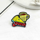 Fashion Coffee Tea Toast Pins Brooch Creative Badges Jacket Lapel Ornaments
