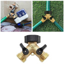 2-Way Metal Y Connector Garden Connector Hose Splitter Shut Valves off N0R2