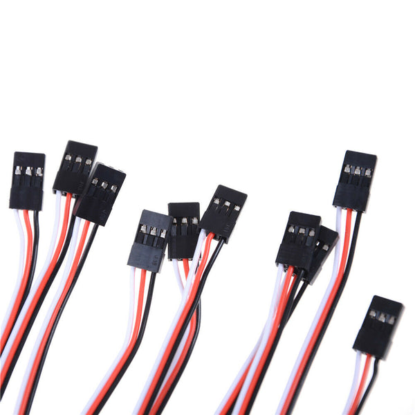 10Pcs 10cm 26AWG to Male JR Plug Servo Extension Lead Wire Cable WKMO