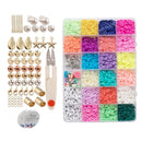 3200Pcs 6mm Flat Round Spacer Bead w/Pendant Kit for Necklace Jewelry Making