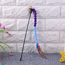Cat Teasing Stick Colorful Pompom Feather Wand Fun Pet Teaser Rod Toys (04) A