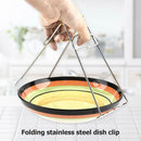 2pcs Stainless Steel Foldable Dish Clip Anti-hot Clamp Gripper Kitchen Tool