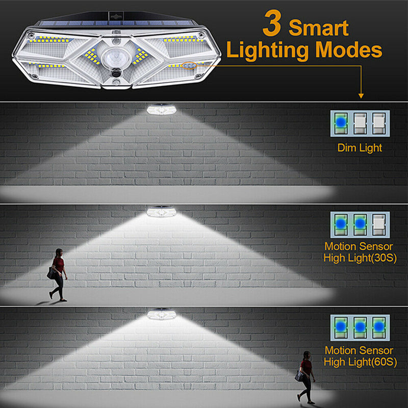 Solar Wall Lamp 104LED Outdoor Luminous Waterproof Landscape Night Lights A