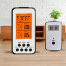 Instant Read Wireless Digital BBQ Meat Thermometer w/ Dual Probes Time Alarm