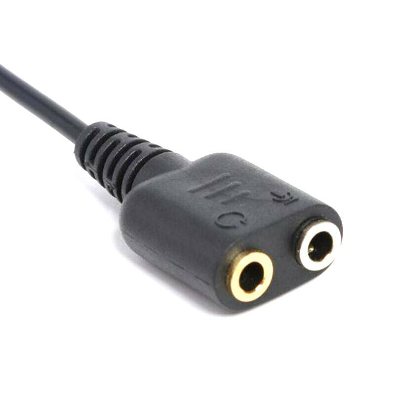 Black 2.5mm Plug To 3.5mm Headphone+Mic Jack Adapter Cable For Panasonic Phon-