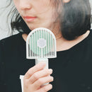 Auto Rotation Handheld Fan USB Mini Strong Wind for Girls Baby White