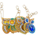 4pcs DIY Full Drills Diamond Painting Special Shape Owl Pendants Key Chains