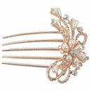 Rhinestones Pearls Bridal Wedding Party Hair Comb Headdress Clip Pin Decor, D2M2