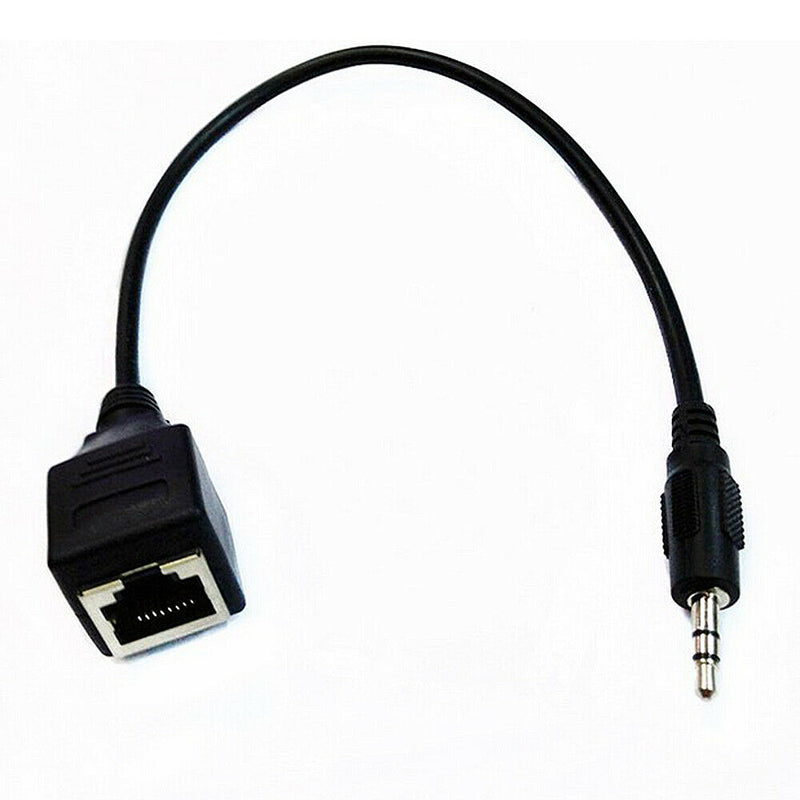 3.5mm Audio Male to RJ45 Socket Ethernet Adapter Short Cable CAT5 CAT6 Extender