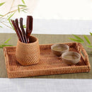 Handmade Autumn Rattan Weaving Tea Ceremony Accessories Storage Box Storage