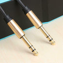 1.8m Nylon Braided 6.35mm Stereo Male to Male Cable 6.5mm Jack Audio Cable