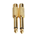 2pcs 6.35mm 1/4inch Male Mono Plug To RCA Female Audio Adapter Connector A