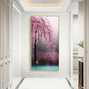 45x85cm Pink Flower Tree Diamond Painting Full Round Drill Cross Stitch Kit A