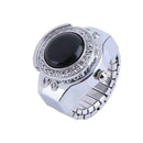 Charm Electronic Quartz Agate Round Elastic Finger Ring Watch Women Jewelry Gift