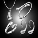 Fashion Water Drop Jewelry Set Ear Hook Necklace Bracelet Ring 5 in 1 Set