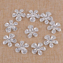 10pcs 26mm Shining Crystal Diamante Flower Buttons Flatback Embellishment Craft