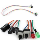 PC case red green LED lamp ATX power supply reset HDD switch lead W3c