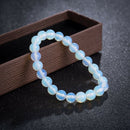 8mm Round Crystal Moonstone Natural Stone Stretched Beaded Bracelet for Female