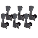 Black Enclosed Guitar Tuning Pegs Tuners for Acoustic Electric Guitars 6R