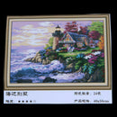 DIY Painting By Numbers Beach House Frameless Picture Painting Wall Digital O3B6