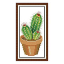 14CT Cross Stitch Kit Including Embroidery Cloth With Cactus Pattern 10x19cm