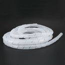 4M Long Spiral Wrapping Band Cable Manager Cover Protector White K2W4