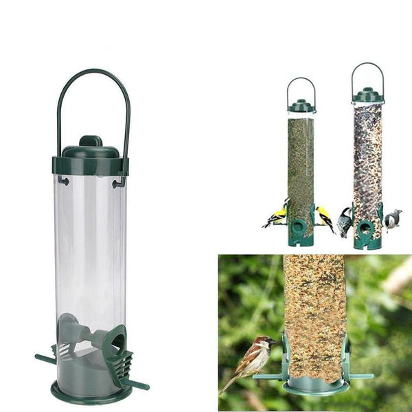 Pet Hanging Wild Bird Feeder Seed Container Hanger Garden Outdoor Feeding