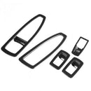 5Pcs Carbon Fiber Style Car Window Lift Panel Button Frame Cover Trim Set F