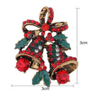 Retro Women Rhinestones Christmas Bell Brooch Xmas Party Alloy Jewelry Pins A
