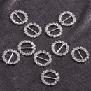 10 Round Crystal Rhinestone Buckle Ribbon Sliders Wedding Decor 0.51" 13mm
