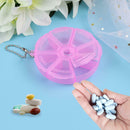Portable 7 Day Weekly Round Drug Tablet Pill Box Medicine Splitters (Rose)