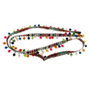 2Pcs Multicolor Lace Ribbon Trim Sewing Pompom Tassel Fringe Apparel 1 Yard