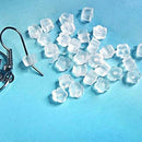 100xSoft Clear Earring Hook Flower Safety Stopper Earnut Silicone Rubber Back ES