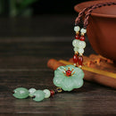 Ethnic Necklace Glass Glazed Flower Natural Stone Choker Necklace Handmade