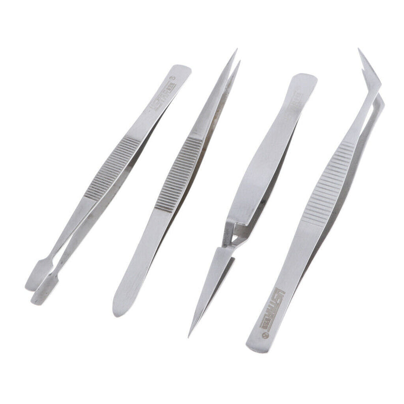 4 Pieces Tweezers Set - Craft Modle Building Jewelry Nail Art Hobby Picking Tool