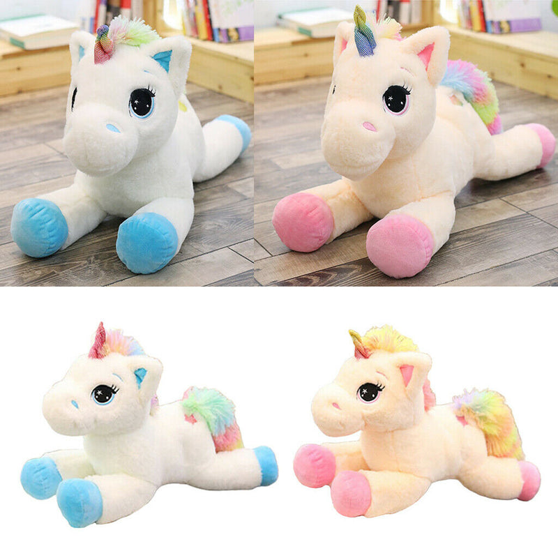 Cute Rainbow Unicorn Plush Soft Toys for Kids Girl Birthday Gifts Blue