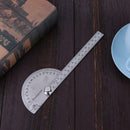 0-180 Degree Angle Ruler Stainless Steel Round Head Rotary Protractor