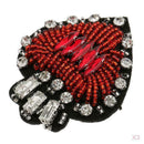 3Pcs Handmade Heart Beaded Sequin Crystal Patches Badge Applique Iron/sew on