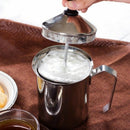 Manual Milk French Press Coffee Maker Stainless Steel Hand Pump Milk Foamer G7A8