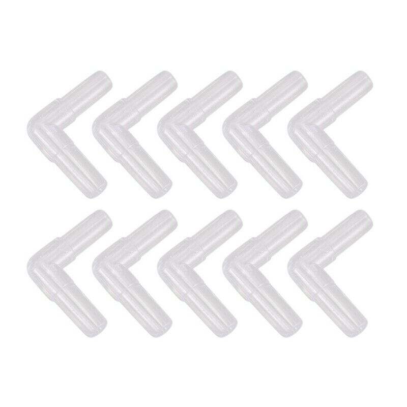 10pcs 4mm Connection Diameter Plastic Aquarium Bent Air Hose Clear E7C7