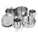 8Pcs/Set Backpacking Camping Cookware Hiking Cookware Set Lightweight Foldi
