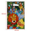 10pcs Safari Animals Gift Bags Plastic Loot Bags Candy Bag Kids Birthday Deco*
