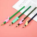 Kids Writing Pencil Holder Rubber Children Pen Aid Grip Tools Set (White) A
