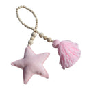 60cm Wood Beaded Pink Star Wall Ornament Curtain Mosquito Net Tieback Rope